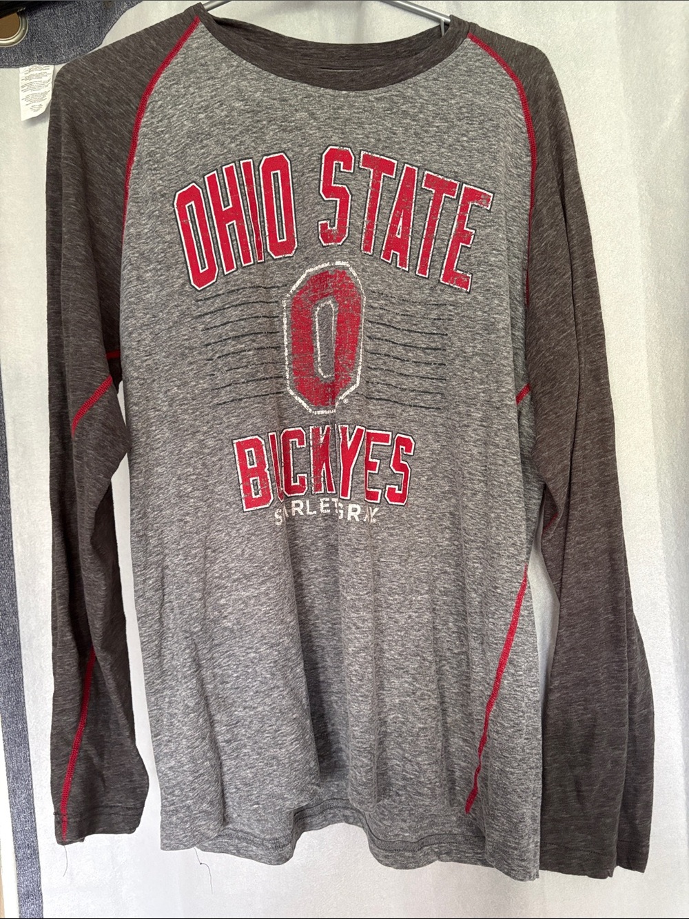 Ohio State Buckeyes Gray & Dark Heather Long Sleeve Tee